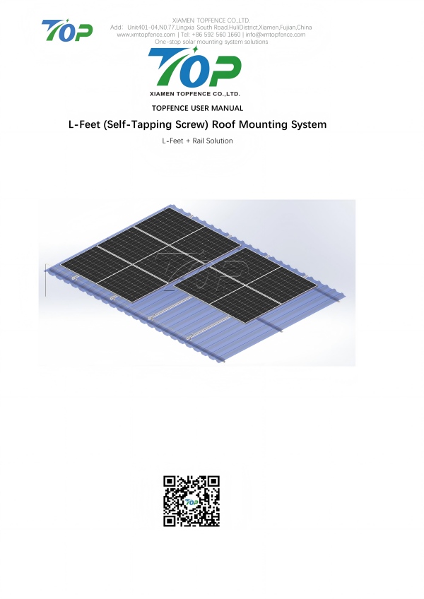 Topfencesolar L-Feet సిస్టమ్ యూజర్ మాన్యువల్